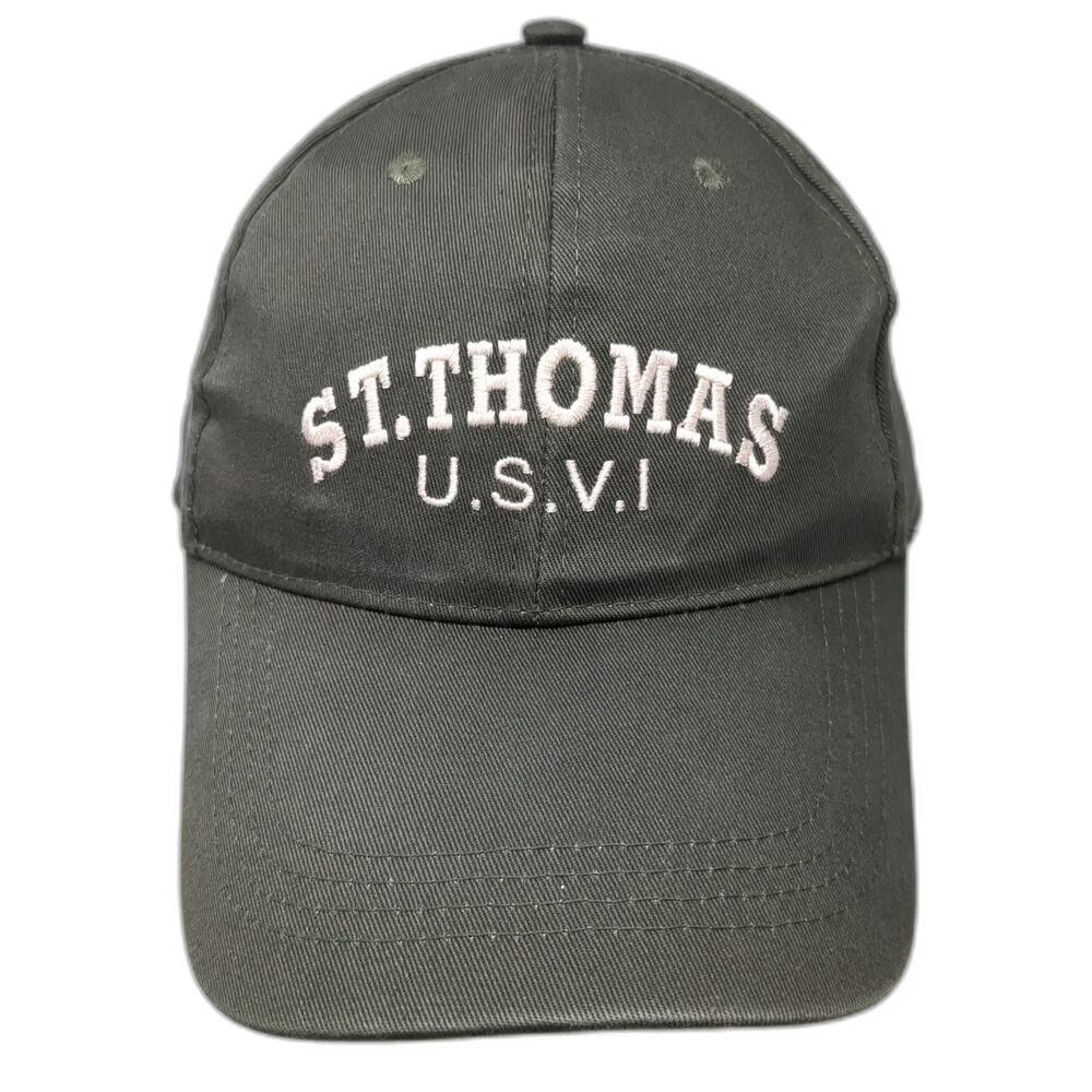 St. Thomas U.S.V.I. Baseball Cap Green One Size Strapback Embroidered Travel Hat